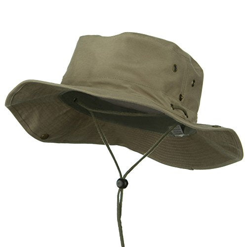 Extra Big Size Brushed Twill Aussie Hats - color: Khaki, size: X-Large-XX-Large