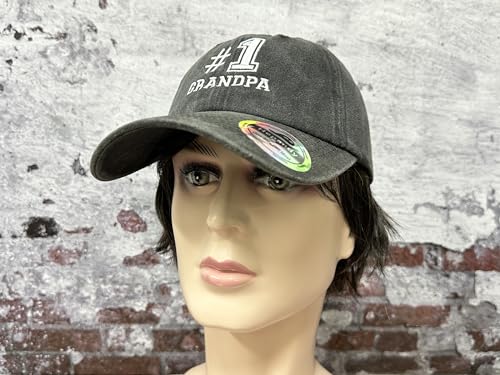 Hepandy Embroidered Baseball Caps for Grandpa Grandma Mom Dad Papa Nana - color: No.1 Grandpa (Washed Black)