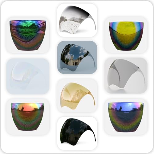 mayoken® Full Face Shield Sunglasses, Futuristic Wraparound Sun Protection Face Shield for Men & Women, Anti-Fog Mirror Glasses, Lightweight & Comfortable Metallic White - color: Metallic White