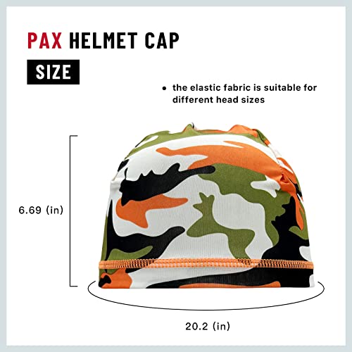 PAX Beanie Cycling Skull Caps, Camo Cooling Helmet Liner, Sweat Breathable Moisture Wicking Running Hat for Outdoor Sport. - color: Camo Orange