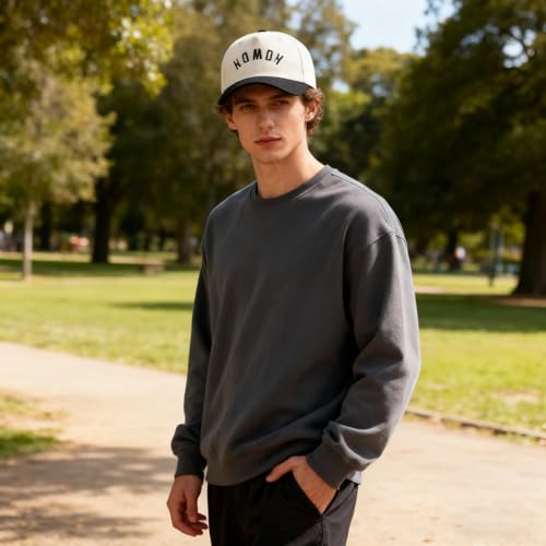 Funny Embroidered Trucker Hat, Vintage Two-Tone Cotton Baseball Cap for Men Women, Adjustable Dad Hat Gift Idea - color: Howdy (Upside Down), Black/Beige