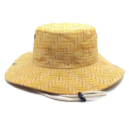 Sun Bucket Hat for Men Women Fishing Beach Safari Trendy Cotton Cowboy Cap for Golf Hiking Hunting Outdoor Boonie - color: Yellow Geometric