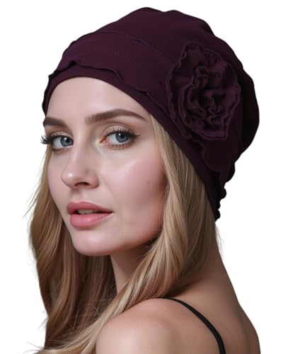 osvyo Chemo Headwear Turban Cap for Women - Cancer Beanie Hair Loss Sealed Packaging - color: Cotton Wine