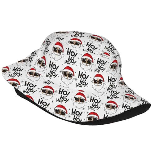 Trendy Bucket Hat - Comfortable Packable Sun Beach Hat for Women Men, Perfect for Outdoor Activities Travel Hiking - color: Cartoon Santa Claus 1