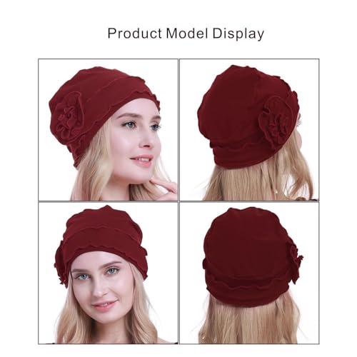 osvyo Chemo Headwear Turban Cap for Women - Cancer Beanie Hair Loss Sealed Packaging - color: Cotton-rust-red