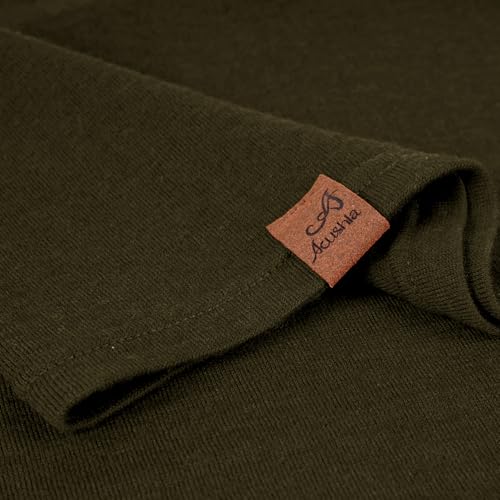ACUSHLA 100% Merino Wool Neck Gaiter Men Women Winter Ski Face Mask Scarf - color: Green 211