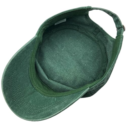 Loneshark Washed Cotton Military Hat Cadet Cap Army Flat Top Basic Everyday - color: Green, size: Medium-Large