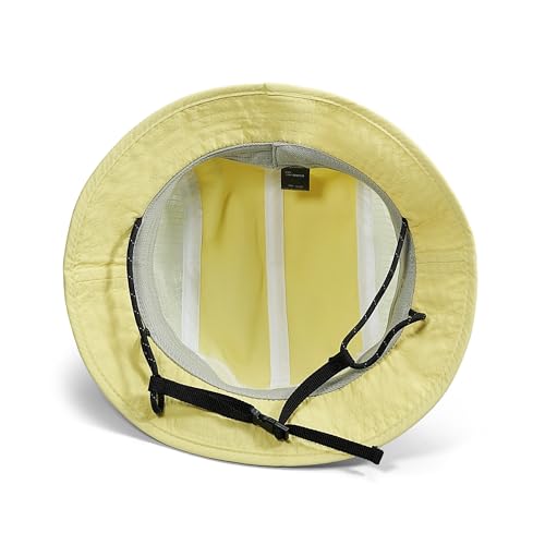 Clakllie Quick Dry Surf Bucket Hat with Strap Waterproof Sun Hat Packable Boonie Hats for Men UPF 50+ Beach Hiking Hats - color: Sh2601-lemonyellow