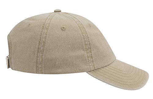 OTTO Garment Washed Pigment Dyed Cotton Twill 6 Panel Low Profile Dad Hat - color: Khaki