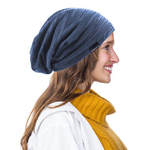Ruphedy Men Slouchy Beanie Summer Long Oversize Thin Lightweight Skull Cap B011h - color: Blue, size: One Size