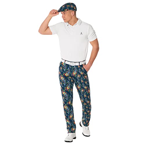 Royal & Awesome Men's Golf Flat Cap, Funny Golf Hats - color: Bright Birdie
