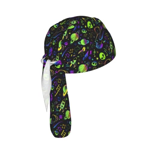 Do Rag Skull Cap Breathable Cycling Cap Adjustable Headscarf Helmet Liner for Men Women - color: Spaceship