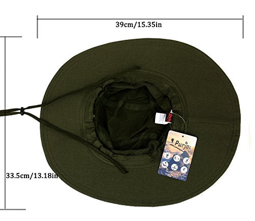 Sun Hat for Men&Women,Breathable Wide Brim Beach Cap with Adjustable Drawstring,Perfect for Hiking,Fishing,Boating - color: Style1-olive