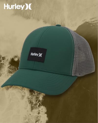 Hurley Mens Trucker Hat Fairway Mesh Trucker Hat, Quick Dry Snapback - color: Twilight Marsh