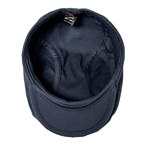 BOTVELA Men Cotton Twill Newsboy Flat Hat Fitted Cap - color: Dark Gray, size: 7 1/8