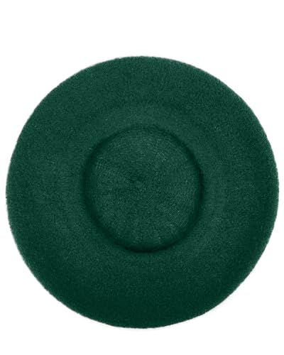 Parquet Solid Color French Beret Hat. Classic French, Casual and Chic Lightweight Cap for Women - color: Hunter Green