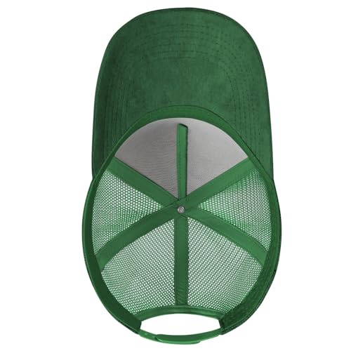 Suede Curved Brim Trucker Cap Adjustable Snapback Hat Mesh Back Breathable for Men Women 2 Pack SH03 - color: Pack of 2, Black & Green