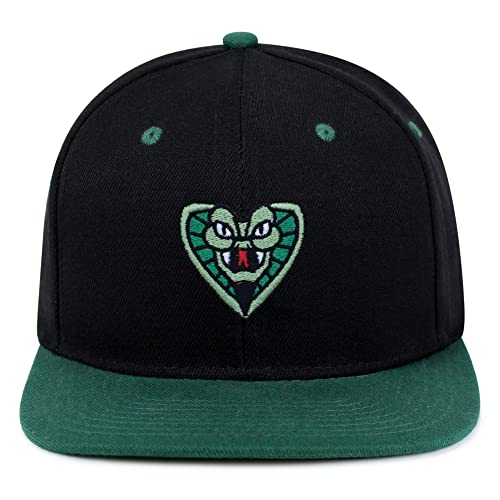 Snake Hip-Hop Snapback Hat Embroidered Baseball Cap Cobra - color: 17. Black/Green