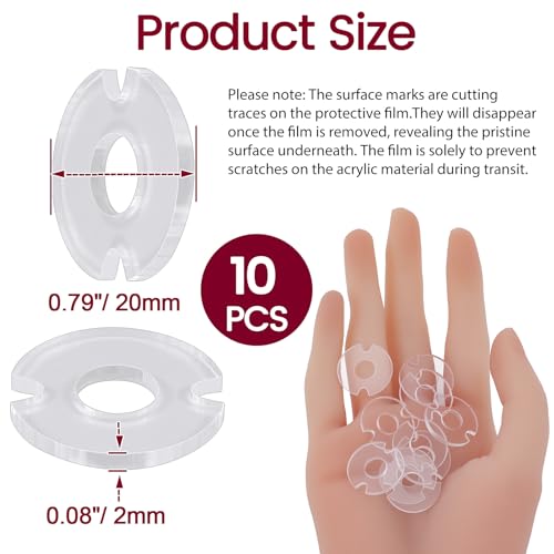 10pcs Acrylic Hat Pom Poms Buttons, 20mm Removable Knitted Hat Button, Round Faux Fur Fastener Sewing Accessories for Crochet Knitting Beanies- Clear - color: Clear-E-10pcs