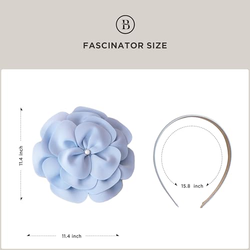 BABEYOND Fascinators Hats for Women Layered Flower Tea Party Derby Hats - color: Light Blue