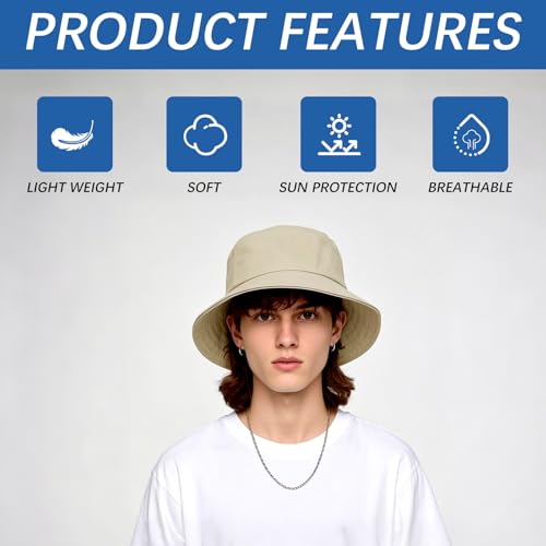 Bucket Hats Bulk Solid Color DIY Blank Hat Bucket Hats for Men, Women and Adults - color: 8pcs Khaki Bucket Hat