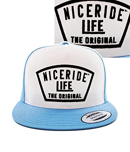 Grinder Embroidered Classic Snapback Trucker Baseball Hat - color: Blue