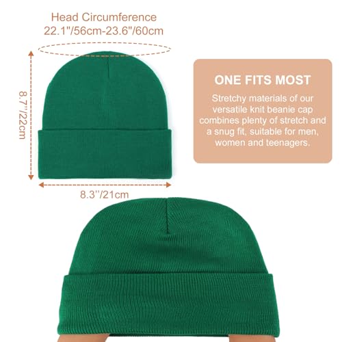 DRESHOW Winter Beanie for Women Men Fleece Lined Slouchy Knit Thick Beanies - color: 1 Pack Knit Beanie Hat: Emerald Green