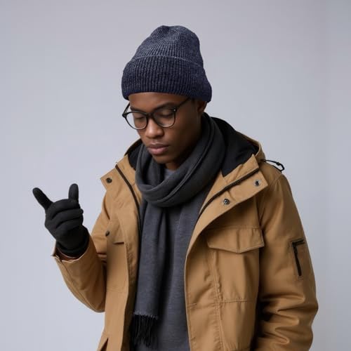Winter Beanie Hats for Women Men Fleece Slouchy Knit Thick Beanies Warm Thermal Snow Ski Hat Gifts for Cold Weather - color: Navy