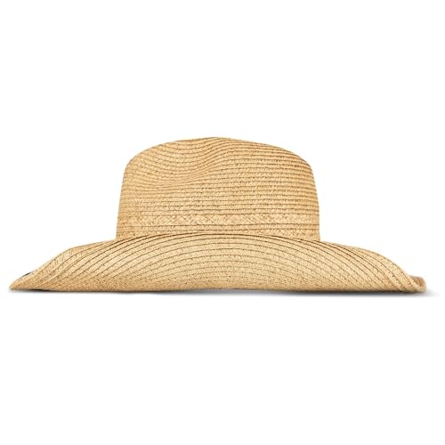 Lucky Brand Women's Straw Cowboy Hat | Rope Design | Western | Style | Fashion | Sun Protection | Breathable - color: Metal Concho - Tan