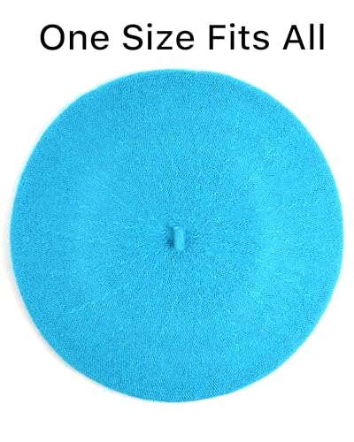 Parquet Solid Color French Beret Hat. Classic French, Casual and Chic Lightweight Cap for Women - color: Turquoise