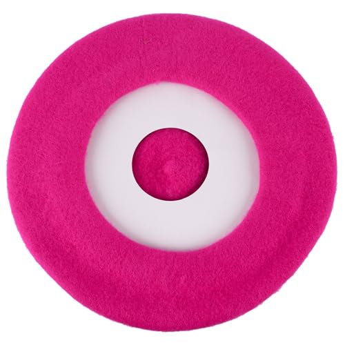 ZAKIRA Wool French Beret for Men & Women, Plain - color: Fuchsia