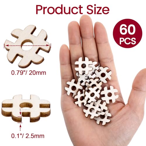 60pcs Wooden Hat Pom Poms Buttons, Removable Knitted Hat Button, Faux Fur Fastener Sewing Accessories for Crochet Knitting Beanies- Light Brown(D) - color: Light Brown-D-60pcs