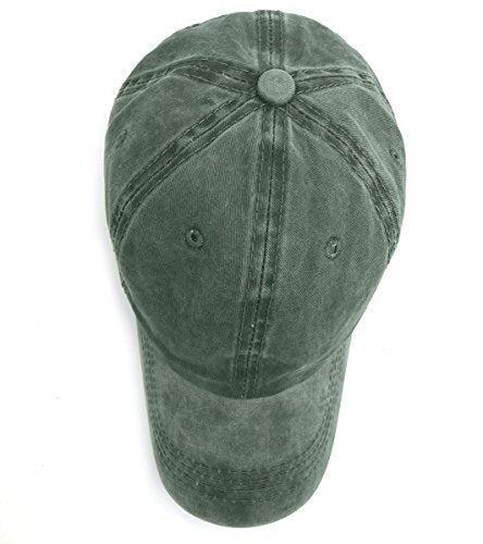 Glamorstar Classic Unisex Baseball Cap Adjustable Washed Dyed Cotton Ball Hat - color: Army Green