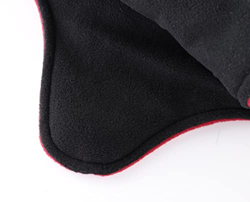 Home Prefer Mens Womens Warm Fleece Beanie Earflap Winter Hat Outdoor Winter Cap - color: Wine Red