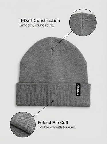 Beanie for Men Women Unisex Winter Hat Cuffed Thick Knitted Beanies Skull Cap - color: Gray