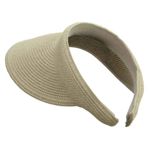 Womens Clip On Toyo Braid Visor - color: Natural