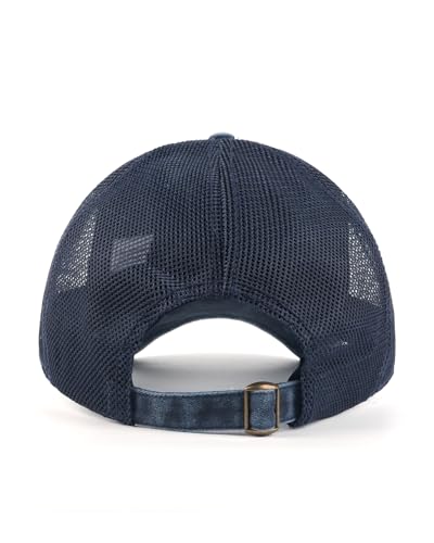 Zylioo XXL Trucker Hat for Big Heads, Washed Cotton Mesh Cap for Men Women - color: Navy Blue