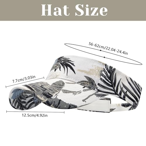 YAMEIZE Leopard Sun Visors for Women Men - Cheetah Print Running Golf Tennis Sun Hat Adjustable Ponytail Cap for Sport - color: White