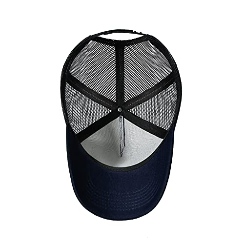 American Flag Trucker Hat - Snapback Hat, Baseball Cap for Men Women - Breathable Mesh Side, Adjustable Fit - for Casual Wear - color: Navy/Black