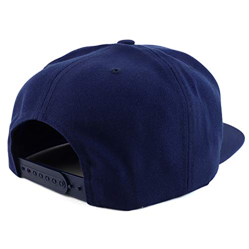 Trendy Apparel Shop Oversize XXL Structured Blank Flatbill Snapback Cap - color: Navy, size: XX-Large
