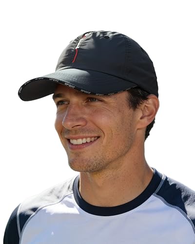 Croogo Quick Dry Running Hat Sun UPF 50+ Lightweight Baseball Cap for Men - color: Cp13-black