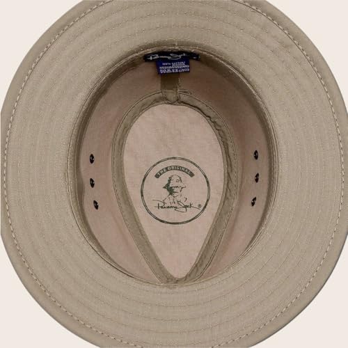 Panama Jack Men's Original Canvas Safari Sun Hat, UPF 50+ Sun Protection Cap, 2.5" Brim - color: Black, size: Medium