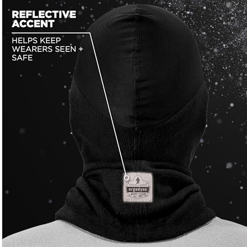 Balaclava with Spandex Top, Comfortable Wear Under Helmet, Winter Face Mask, Ergodyne N-Ferno 6822,Black - size: One Size