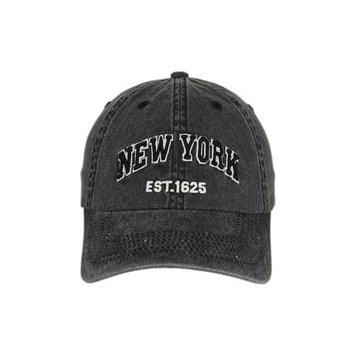 E BY ELIDAN NY Dad Hat, New York EST.1625 Cotton Baseball Cap Women & Men - color: Black Vintage