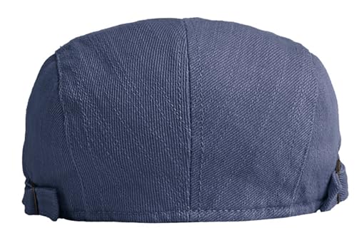 DIYDECAL Cotton Newsboy Flat Caps for Men, Womens Cabbie Driving Beret Hats - color: Navy Blue