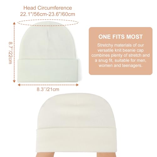 DRESHOW Winter Beanie for Women Men Fleece Lined Slouchy Knit Thick Beanies - color: 1 Pack Knit Beanie Hat: Milky White