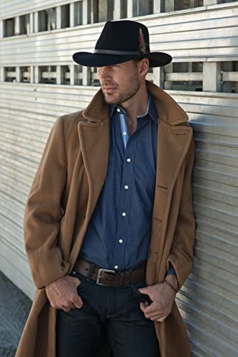 Scala - Outback Hat for Men, Wool Felt Sun Hat, Wide Brim UV Protection - color: Tan, size: Large