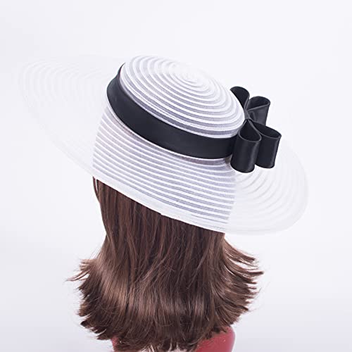Lawliet Womens 1950s Fascinator Wedding Church Racing Hat Elegant Headpiece T449 - color: White