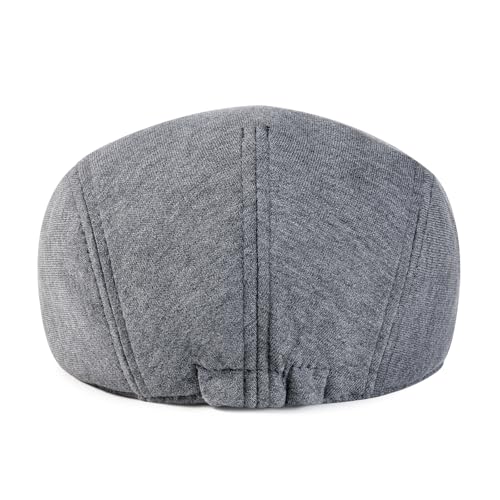 VOBOOM Men's Cotton Flat Ivy Gatsby Newsboy Driving Hat Cap - color: Dark Grey
