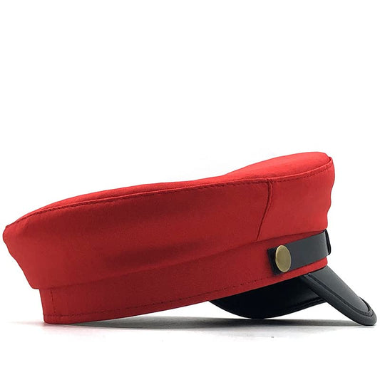 Unisex Chauffeur Hat for Men Women Captain Sailor Newsboy Cap Costume Hats - color: Red